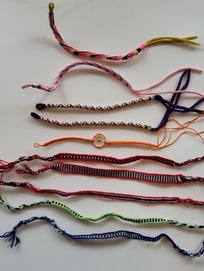 Handmade Multicolor Woven Friendship Bracelets - Set of 10